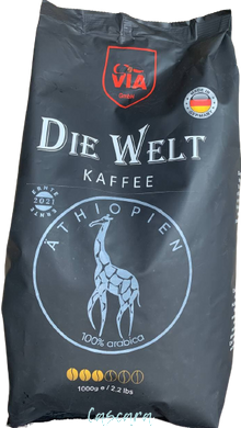 Кава в зернах Via Kaffee Die Welt Kaffee Athiopien 1 кг