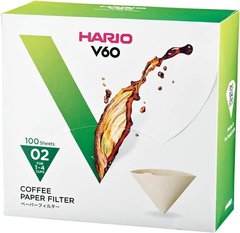 Фільтр паперовий для пуровера білий Hario V60 02 100 шт картон